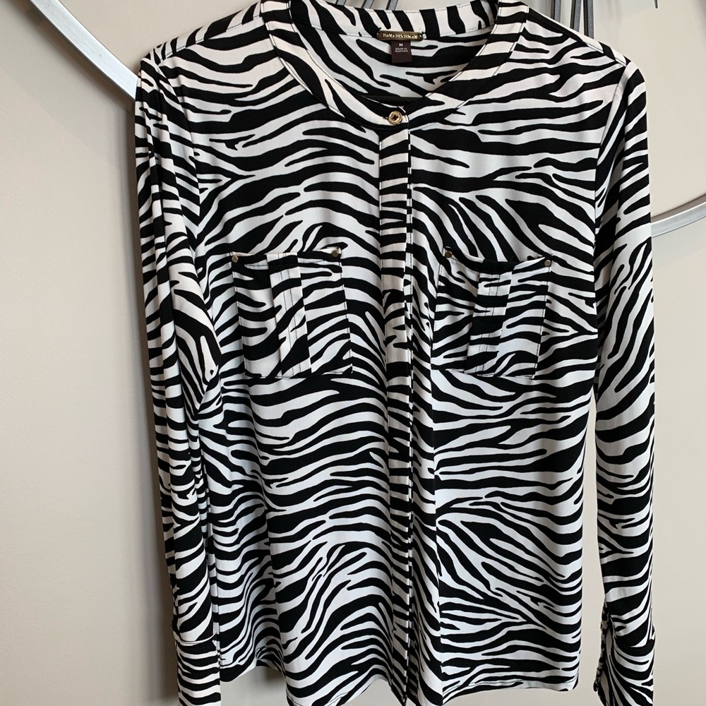 Dana Bachman Zebra Print Top Medium
